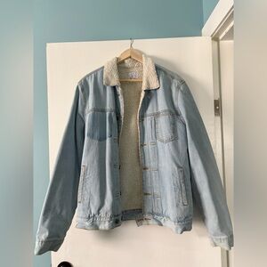 Men's Denim Jacket with Sherpa Lining